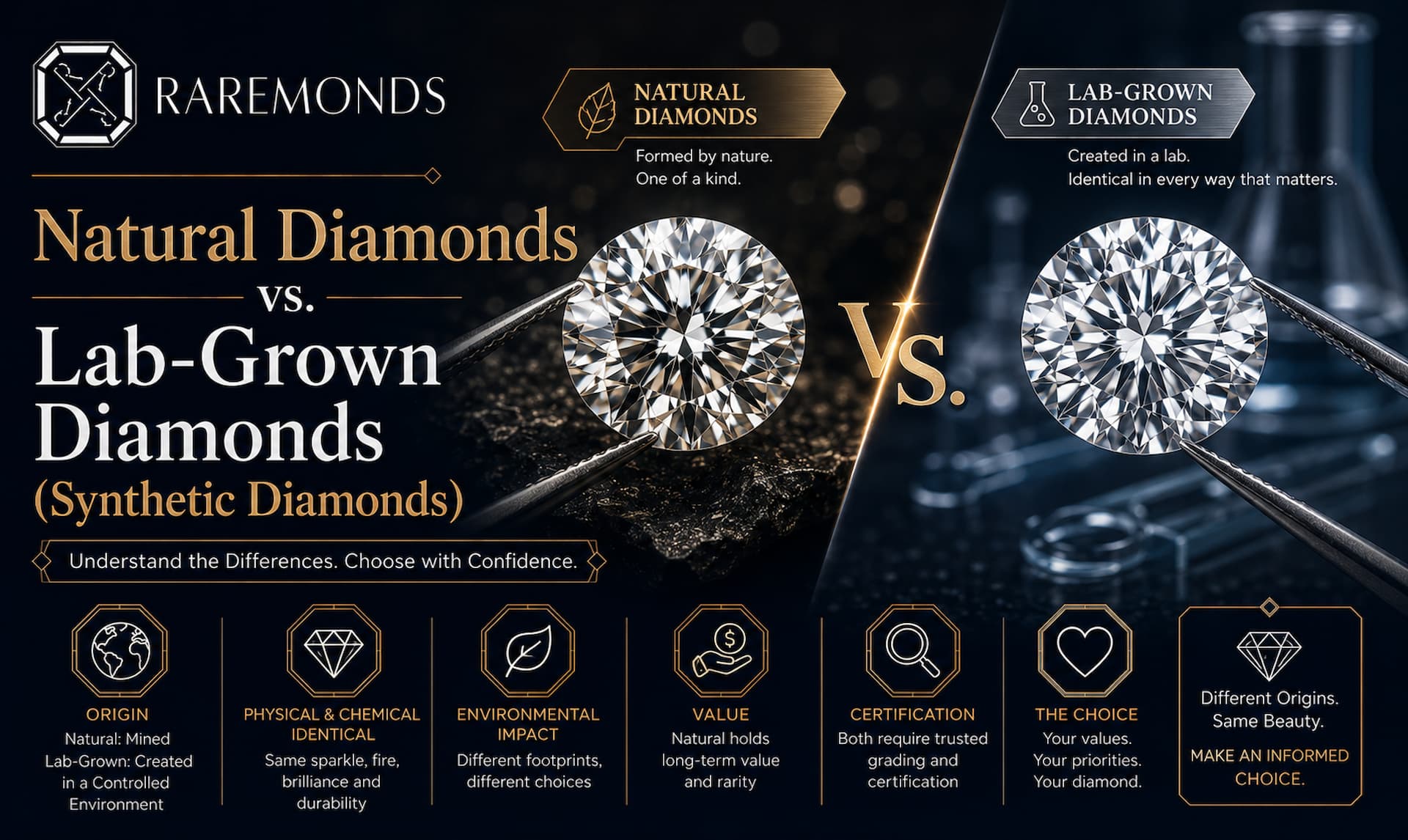 Natural Diamonds vs. Lab-Grown Diamonds (Synthetic Diamonds)
