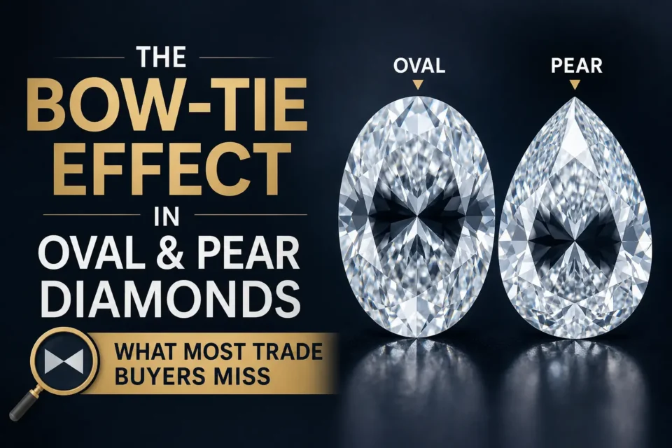 The Bow-Tie Effect in Oval and Pear Diamonds Full Guide