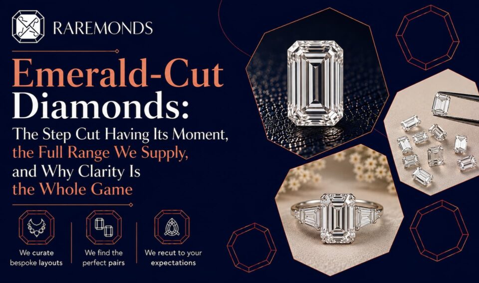 Emerald-Cut Diamonds The Step Cut Having Its Moment, the Full Range We Supply, and Why Clarity Is the Whole Game