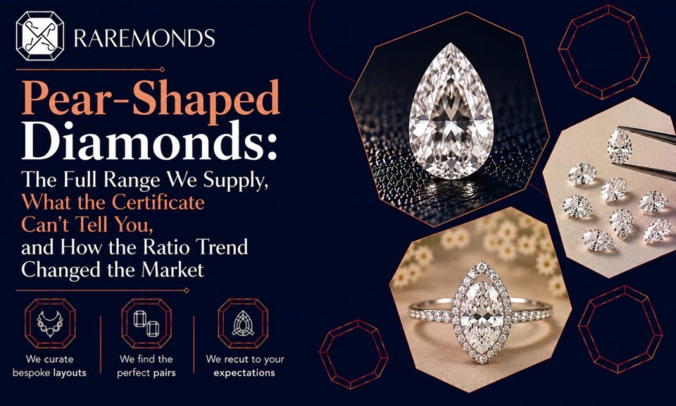 Pear-Shaped Diamonds The Full Range We Supply, What the Certificate Can’t Tell You, and How the Ratio Trend Changed the Market