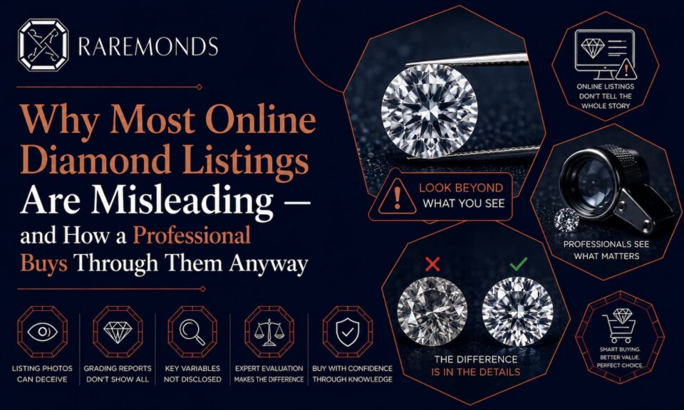 Why Most Online Diamond Listings Are Misleading — and How a Professional Buys Through Them Anyway