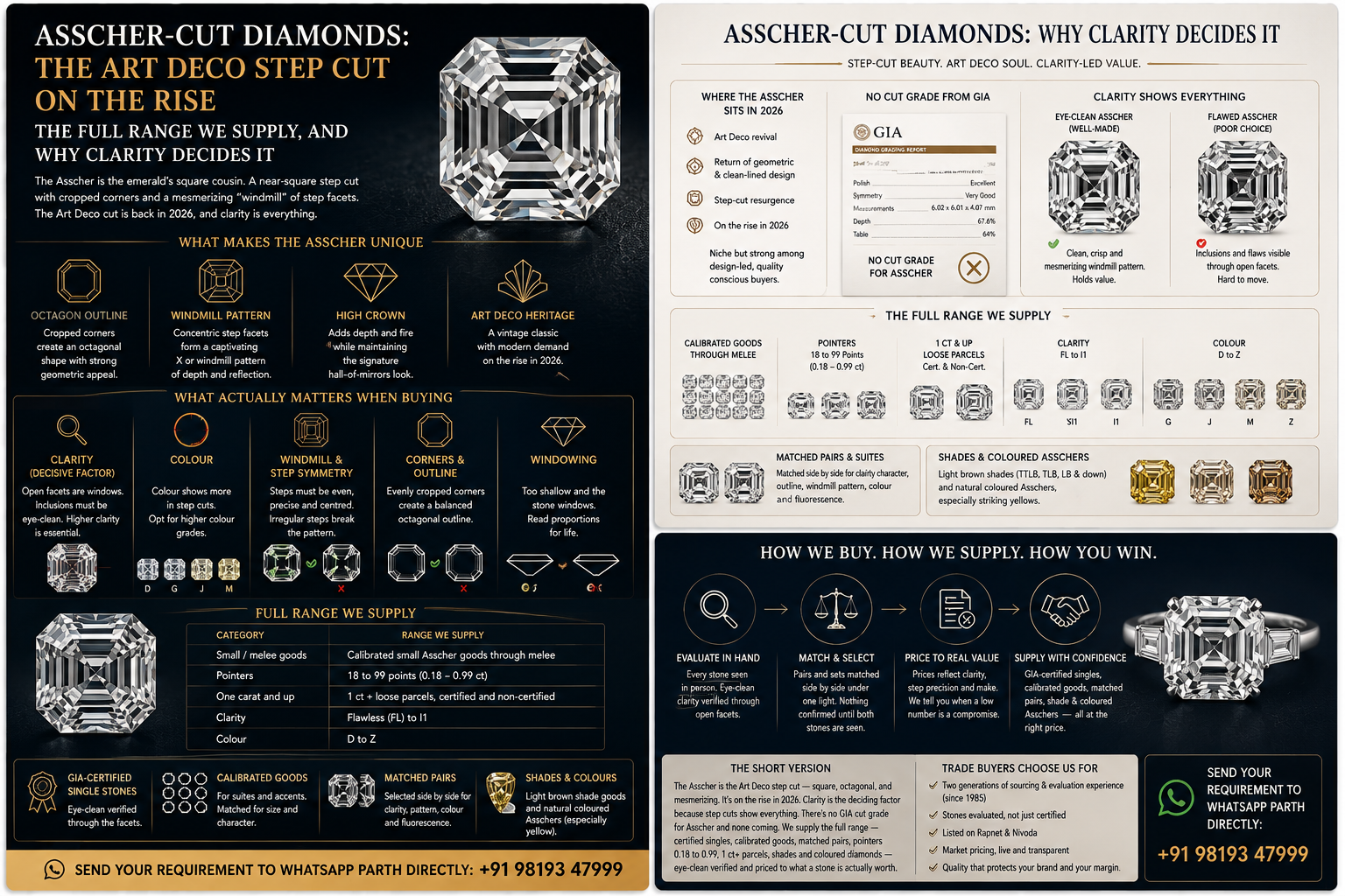 Asscher cut diamonds the art deco step cution the rise