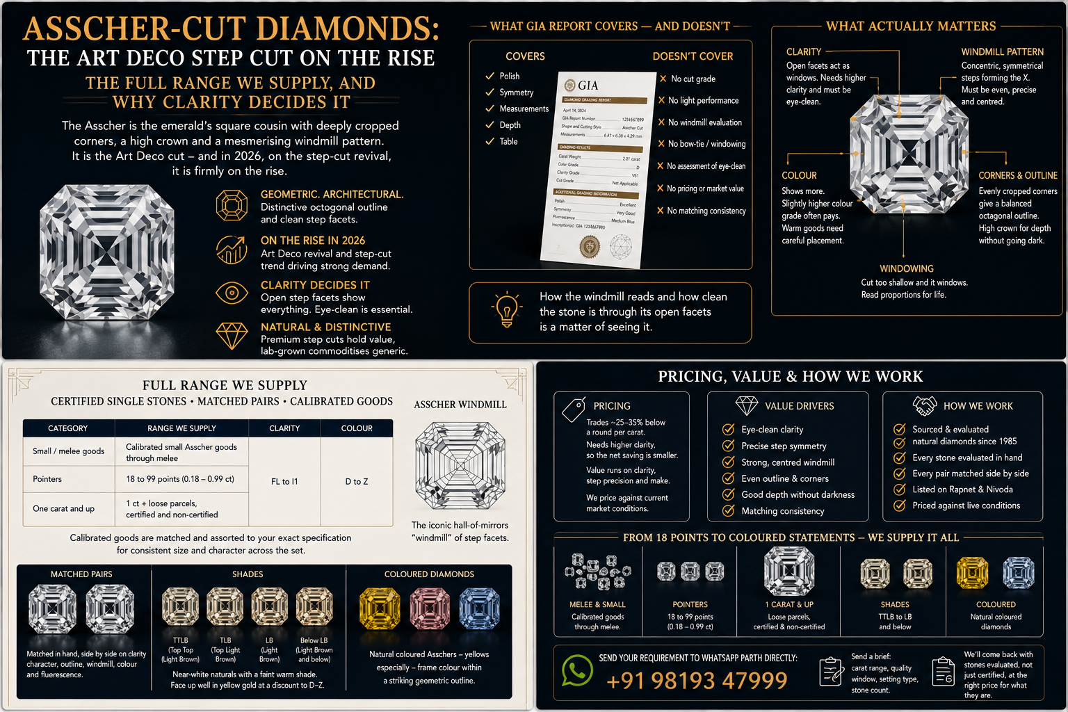 Asscher cut diamonds the art deco step cution the rise