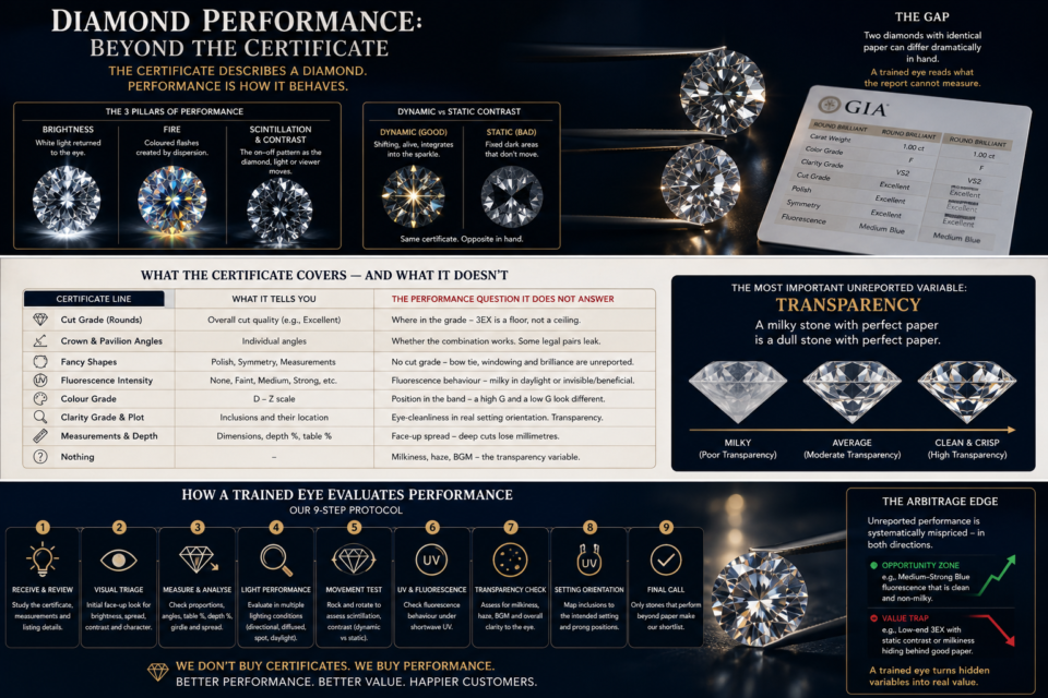 Diamond performance beyond the certificate Diamond performance beyond the certificate