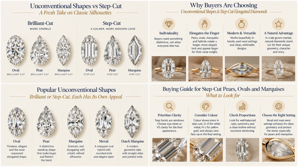 Unconventional shapes vs sted cut Unconventional shapes vs sted cut
