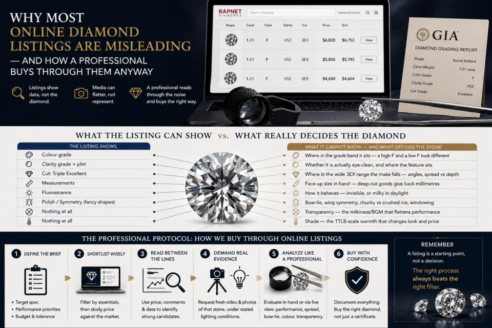 why most online diamonds listings are misleading and how a professional buy through them anyway why most online diamonds listings are misleading and how a professional buy through them anyway