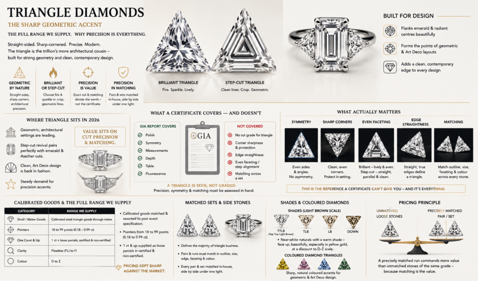 Triangle diamonds the sharp geometric accent