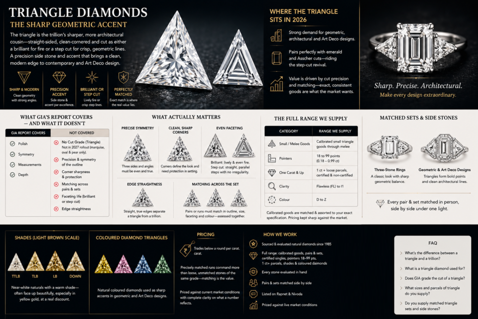 Triangle diamonds the sharp geometric accent